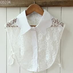 Female Lace Detachable Collar Vintage Solid Fake Collar Lapel Blouse Top Adjustable Women Clothes Ladies False Collar