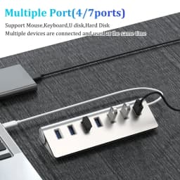 Aluminum Alloy USB 3.0 HUB 5Gbps High Speed Docking Station Expander OTG Multi Splitter Adapter for MacBook Pro/Air/Huawei Mate