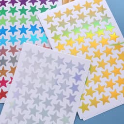5 sheets Glitter Star Stickers for Kids School Teacher Reward Sticker Cute Gifts Party Decor Business Label Scrapbooking Sticker