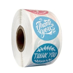 50-500pcs Round Thank You For Your Order Sticker Thanks For Shopping Small Shop Local Handmade Sticker Blue Pink Labels Sticker