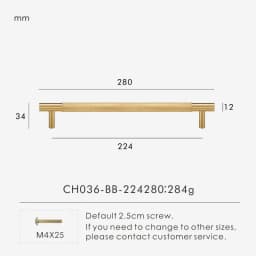 Nurlin Brass Diamond-cut Cross Knurl Pattern Gold Black Kitchen Cabinet Handles Wardrobe Pull T-bar Knobs 500mm Long Available