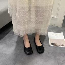 Korean Style Horse-Shoe Split-Toe Ballet Shoes Women's Flat Mary Jane Shoes Slip-On Pig's Trotters Versatile Grandma Flat Loafer