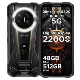 DOOGEE V Max 2 Rugged Phone 22000mAh Dimensity 8300 48GB(16GB+32GB) 512GB 6.78'' Screen Dual Camping Light Android16 Smartphone
