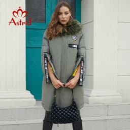Astrid 2022 Winter new arrival women down jacket with a fur collar fashion style with a hood long winter coat women AR-3022