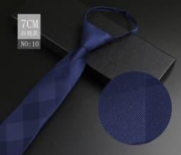 Luxury 7cm Mens Tie Pre-tied Easy Wear Neck Tie For Men Zipper Lazy Pre-tied Business Wedding Stripes Plaid Women Necktie