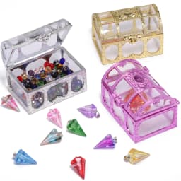 1pcs Mini Gold/Silver Transparent Jewelry Storage Box Plastics Box Wedding Gifts Packaging Box Jewelry Keepsake Treasure Chest