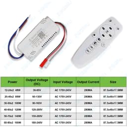 LED Driver 2.4G 20-40W×2 40W 60W 80W 100W 280mA Adapter for Power Supply AC220V 3 Tone Lighting Transformer With Controller