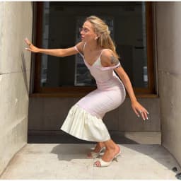 Elegant Sheer Mesh Overlay Women's Dress Set V-Neck Waist-Closed Sleeveless Slim Slip Maxi Dresses 2026 Summer Female Outfit