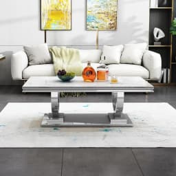 Modern Luxury MARBLE Tea Table Stainless Steel Center Coffee Table Sets for Home Villa Outdoor Bedroom