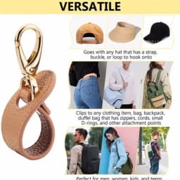 1Pcs PU Leather Hat Clip Hat Holder Hat Keep Clip Hands Free Storage Clip Buckle Outdoor Travel Hooks Handbag Accessories