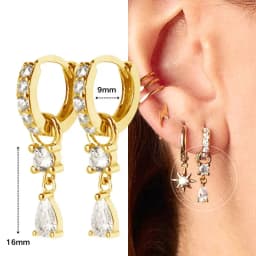 925 Sterling Silver Ear Needle Crystal Zircon Tassel Pendant Hoop Earrings Retro Small Fragrance Style High Jewelry Women Gifts
