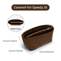CRAZYSMITH Original Velvet Bag Organizer For LV Speedy 20 25 30 35 Purse Insert Handbag Inner Bag Portable Storage Makeup Bags
