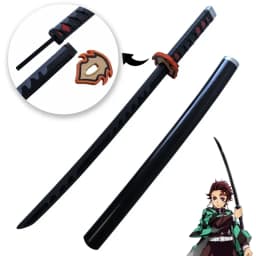 Demon Slayer Katana Sword Original Assembled Anime Cosplay Props Orange Kyoujurou Tanjirou Tokitou Muichirou Swords 72cm