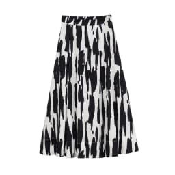 ETJ 2025 Spring new women's elegant romantic A-type color matching printed high-waist MIDI skirt