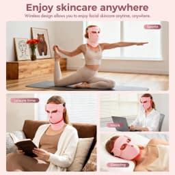 Portable Silicone LED Face Mask 8 Colors LED Red Light Near Infrared Therapy Facial Mask Repair Skin Wireless Use at Home