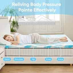 JHK 2-3 Inch Memory Foam Mattress Topper Queen Size Thick Gel Cooling Mattress Soft and Breathable Bed Topper Bedroom Furniture