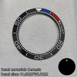 41.5mm Sloping Ceramic/Aluminum Luminous Bezel Insert For 43mm Case Watch Accessories Inner Diameter 32.7mm Bezel Accessories