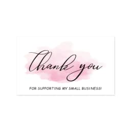 9.0x5.4cm Pink Black Foil Stamp Greeting Label Custom Thank You Cards For Small Bussiness Gift Box Decoration Packaging Supplies