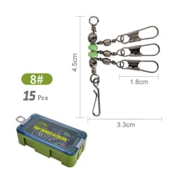 New 8# 10# Luya Shrimp Fishing Group Luminous Ball Bearing Rolling and Rotating Solid Ring Buckle Set Pin Set Fishing Connector