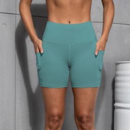 Womens Butt Lifting Yoga Shorts With Pockets High Waist Tummy Control Cycling Tight Elastic Slim Running Fitness Casual Shorts