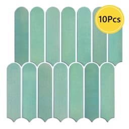 1/10pcs 3D Fish Scale Tile Sticker, Self-adhesive 3D Green Tile Backsplash for Kitchen Bathroom, Water Mold Resistant, 30x30cm