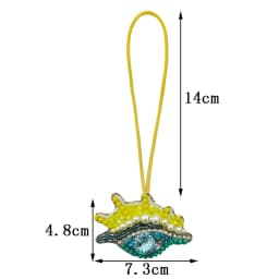 3D Beaded Patch Sequin Rhinestones Pearl Conch Cloth Patch Pendant Lanyard Decorative DIY for Bag Keychain Beading Applique