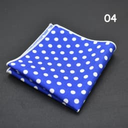 Men's Polka Dot Pocket Square Cotton White Navy Handkerchief Formal Dress Wedding Party Suit Scarf Bridegroom Chest Towel Hanky
