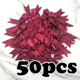 (50pcs) 1 inch Fresh Pink Ribbon Bows Polyester Satin Bow Flower DIY Craft Decoration