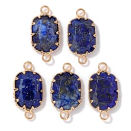 2PCS Natural Blue Lapis Lazuli Stone Gem Pendant Connector Charm For DIY Woman Men Jewelry Making Accessory Wholesale