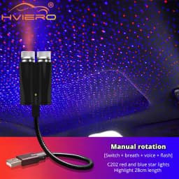 Car Roof Star Lights Interior USB Mini LED Starry Sky Projector Auto Lamp Decoration Night Galaxy Laser Home Atmosphere Lantern