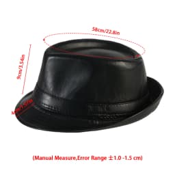 PU Leather Gift Fedoras for Middle-aged and Elderly Autumn and Winter Outdoor Leisure Gentlemen Jazz Hat for Men Panama Hat