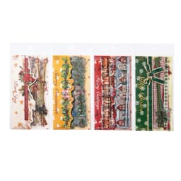 20pcs Retro Christmas PET Stickers Stripe Creative Collage DIYJunk Journal Diary Scrapbook Planner Handbook Aesthetic Supplies