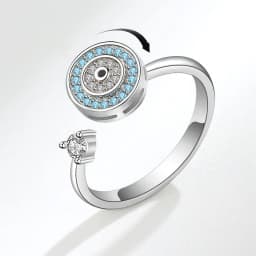 SMJEL Flower Shiny Rhinestone Rotatable Fidget Spinner Ring for Women Anti Anxiety Butterfly Animal Design Anti Stress Accessory