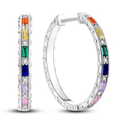 925 Sterling Silver Gold Color Circular Hoop Earrings Golden Earring Fit Original Charms Diy Fine Jewelry For Fashion Women