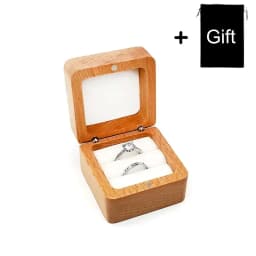 Personalized Natural Wood Ring Box Jewelry Ring Proposal Engagement Wedding Organizer Golden Marriage Lover Anniversary Gift