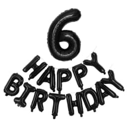 Black 32-Inch Number 1-30 Balloons and 16-Inch 'Happy Birthday' Letter Foil Balloons Set Birthday Party Decoration Supplies