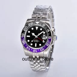 Custom Logo New Men Mechanical Wristwatch Jubilee Stainless NH34 GMT Watch Sapphire Glass Men Watches hombre