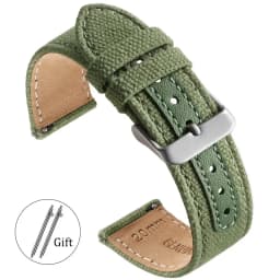 20mm Nylon Leather Watch Band High Quality Canvas Soft Strap Military Sport Bracelet for Seiko Quick Release Universal Wristband