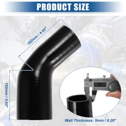 UXCELL 45 Degree 51mm-63mm 70mm-76mm ID 4Ply Car Elbow Reducer Silicone Hose Coupler Intercooler Tube Intake Piping