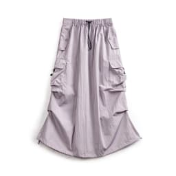 Maden Women Vintage Workwear A-line Skirts Multi-Pocket Tie Draw Pleat Skirt Mid-waist Loose Skirt Spring and Autumn Street Wear