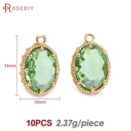 10PCS 18K Gold Color Oval Shape Charms Pendants Necklace Earrings High Quality Diy Jewelry Accessories Rosediy Official Store