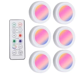 LED Puck light Remote Control 16 Color Changeable Dimmable Wireless Touch Sensor Battery Operated Kitchen Hallway Ambient light