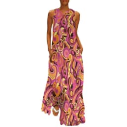 Retro Psychedelic Op Art Dress Black White Circles Night Club Maxi Dress Street Wear Bohemia Long Dresses Summer V Neck Vestidos