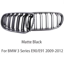 Carbon Fiber Print Grille Kidney Grill For BMW 3 Series E90 E91 LCI 2009-2012 LCI Gloss Black M Color Chrome Silver Double Slat