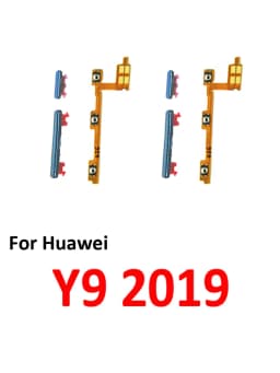 For Huawei Y9 2019 Phone New Power Volume Button On Off Up Down External Key Internal Flex Cable Parts Black Green Blue