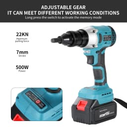 Heimerdinger Brushless Rivet Gun Blind Riveting Gun Flat Nuts Riveter Rivnut Tool Kit For M3 M4 M5 M6 M8 M10 M12 Pull Nuts