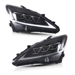 VLAND Headlamp Car Assembly For LEXUS IS250 Headlight IS350 IS300 2006-2012 IS220d/IS F Clear Lamplight With Moving Turn Signal