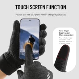 Unisex Warm Fleece Cycling Gloves Touchscreen Compatible Anti-Slip Bicycle Riding Mitts for Men And Women Mountain Hiking