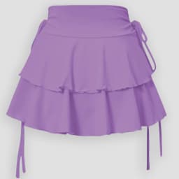 2025 New Women's A-line MiNi Half Length Skirt Fashionable Elegant Versatile Sexy Ruffle Edge Fake Drawstring Ultra Short Skirt