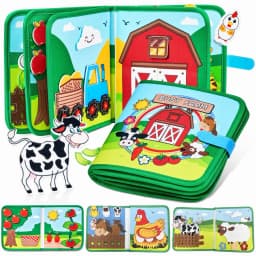 Montessori Quiet Books for Toddlers, Soft Activity Busy Book,Felt Cloth Book,Sensory Travel Toy with Learning Activities